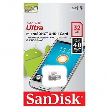 Carte Mémoire SanDisk 32Go Ultra MicroSDHC - Class 10