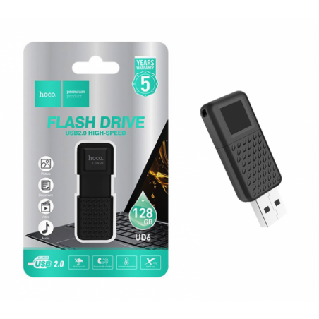 CLÉ USB 128GB HOCO FLASH DRIVE NOIR (UD6)