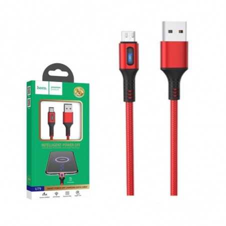 CABLE USB HOCO SMART POWER OFF 2.4A ROUGE 1.2M IPHONE (U79)