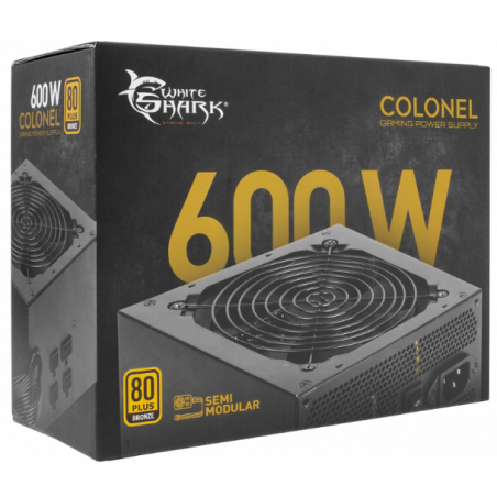 BLOC ALIMENTATION WHITE SHARK COLONEL 600W 80+ BRONZE