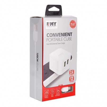 CHARGEUR SMARTPHONE EMY 2 PORTS