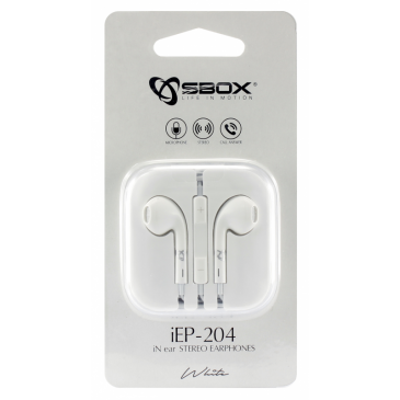 Écouteur avec microphone SBOX IEP-204 - Blanc