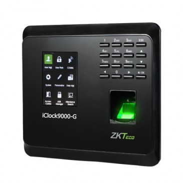 ZKTeco iClock9000-G Terminal de contrôle d'accès et de présence d'empreintes digitales avec adaptateur