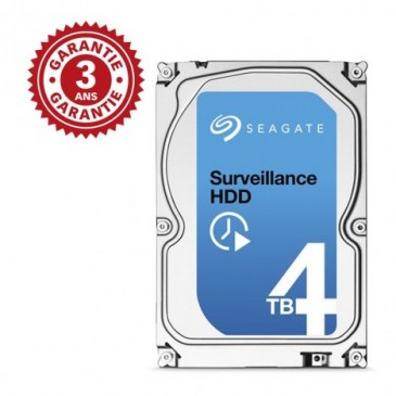 Disque Dur Interne 3.5" SEAGATE Surveillance HDD 4 To (ST4000VX000)