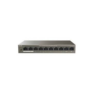 switch tenda 10-Port 10/100Mbps Desktop Switch with 8-Port PoE – Noir (TEF1110P-8-63W)