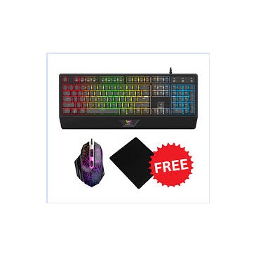 PACK GAMER CLAVIER & SOURIS STAR WAVE GCM1088 RGB NOIR