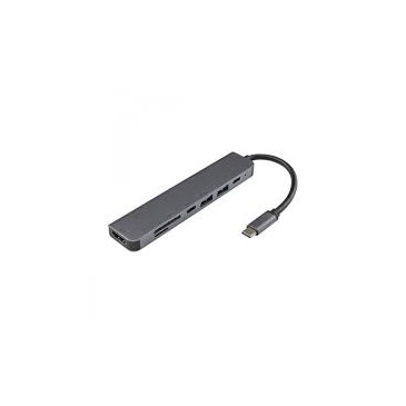 Adaptateur 7en1 Sbox Usb Type C Vers Hdmi/usb-3.0/sd+tf – Noir TYPEC-7IN1