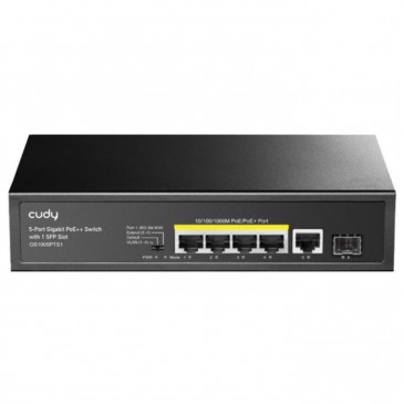 SWITCH CUDY POE+ GIGABIT 5 PORTS AVEC 1 PORT SFP 120W