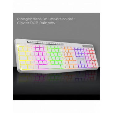 CLAVIER GAMER SANS FIL ADVANCE R-TYPE CLA-310 RGB - BLANC