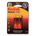 2x Piles Kodak Max Alkaline AA LR6