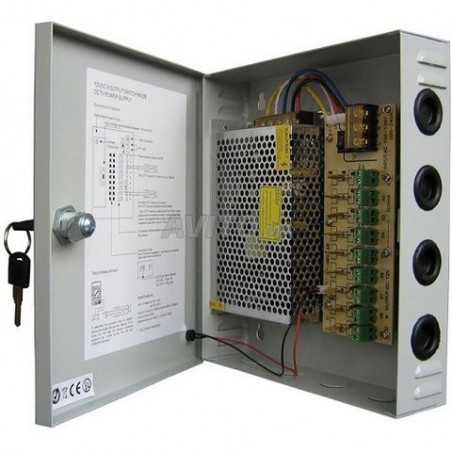 BLOC D'ALIMENTATION POUR CAMERA DE SURVEILLANCE 12V 10A AVEC BOITIER